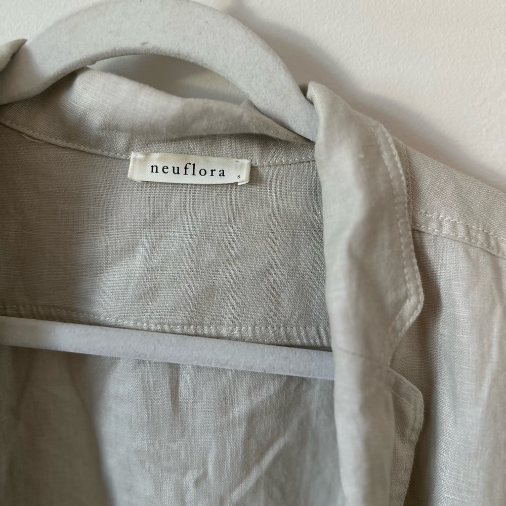 Neuflora 100% Linen Blazer Cream Size Small - Picture 2 of 4
